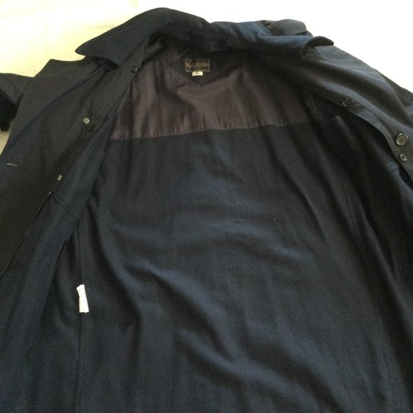 Wm H Leishman Men's long coat jacket by Tip top size 40 blue removeable lining - Picture 6 of 9